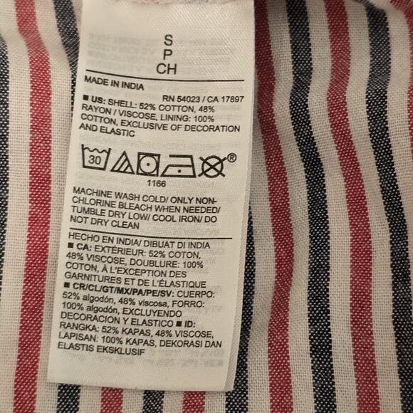 Old Navy Fit & Flare Striped Midi Dress S Short-Sleeve Tie-Back Pockets Sundress - Picture 12 of 12